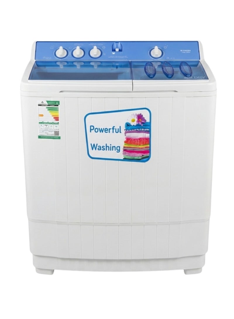 Fresh 12Kg Twin Tub Washing Machine Dual Motor Powerful Washing White – FWM20000 - Image 1